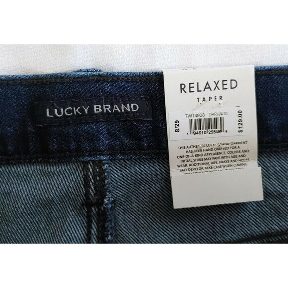 Lucky Brand Jeans Deep Ocean High Rise Boyfrien Women's Size 8 Relaxed Fit Taper - Picture 2 of 3